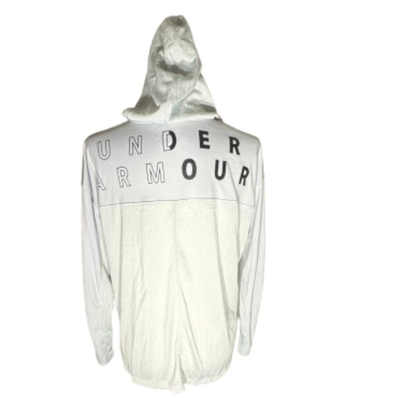 NWT Under Armour UA Tech Twist Lightweight Light Gray Graphic Hoodie Size Small - Picture 2 of 7